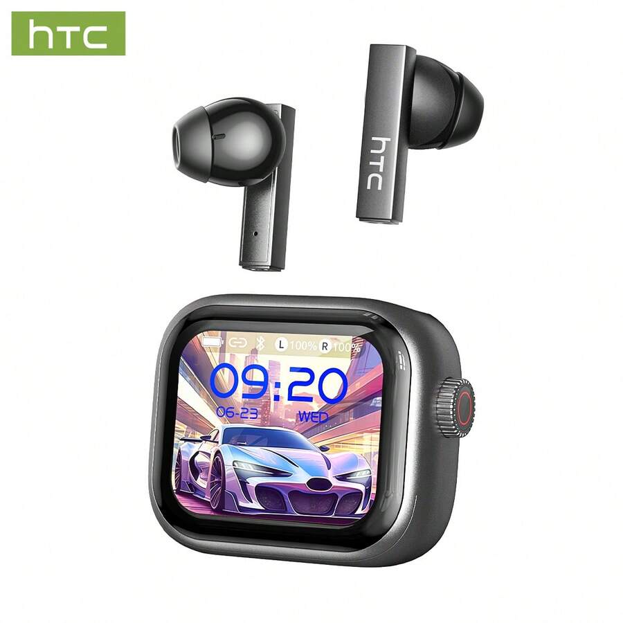 1 Pair HTC NE40 TWS Wireless Earbuds, Support 131 Language Translation, With HD LED Display And High-Fidelity Wireless Audio Quality. Suitable For Office, Workout, Study And More. Built-In Microphone. Birthday Gift Choice, Earbuds With Shock-Resistant Function.