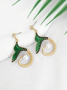 1 Pair Minimalist European & American Style Fish Tail Earrings, Fashionable Jewelry For Women, Suitable For Parties And Gatherings Valentine's Day Accessories - Fishtail - View 2