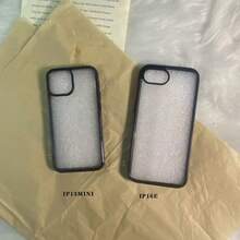 艺术百合花黑白边缘亚克力手机壳适用于 12 Mini、13 Mini、14、15 Plus、16、16 Pro、16 Pro Max 防水防震防摔防刮 - 黑色 - 查看 6