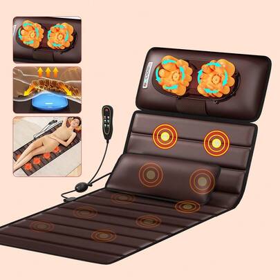 Heating Full Body Massage Pad With 10 Vibration Motors And 9 Modes, Detachable Neck Massager, For Home And Office Use, Stress Relief Gift Suitable For Men And Women