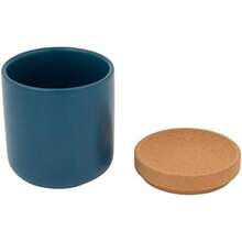 Contenedor de cerámica y corcho para almacenar ajos, transpirable, permite el flujo de aire para mayor frescura, apilable, ahorra espacio, tapa de corcho natural y cerámica color(Garlic Keeper verde azulado) - Multicolor - Ver 6