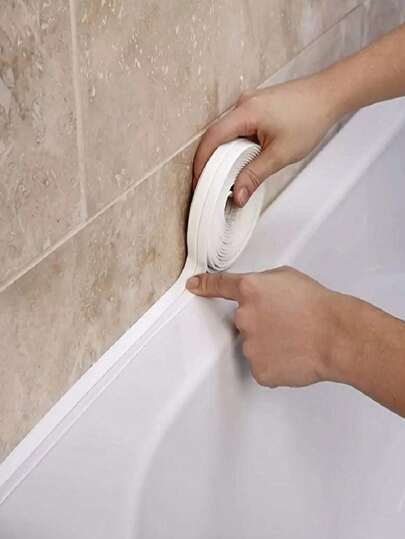 Self-Adhesive Bathroom Sealing Tape - Strong Waterproof Sealant, Suitable For Bathtub, Shower Enclosure, Sink, Toilet, Floor And Wall Edges - Easy DIY Waterproofing Solution, Toilet Sealing | For Smooth Surfaces | Waterproof Adhesive