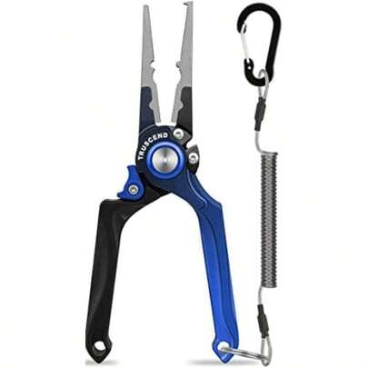 Lockable Fishing Pliers Saltwater With Line Cutter Corrosion Resistant  Coated Muti-Function Fishing Gear As Split Ring Plier Hook Remover Amazing Fishing Gifts For Men