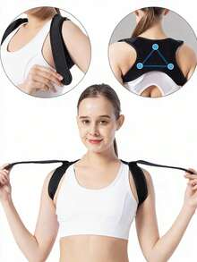 1 Pc-Adjustable Upper Back Brace For Mid, Upper Spine Support, Adjustable Straps To Keep The Posture Straight, Breathable Back Support For Men And Women! Shoulder Brace For Daily Work, Life, Fitness, Workout!