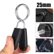 6PCS 25mm Barbell Bar Clamp Spring Collar Clips Gym Weight Dumbbell Lock Lift - Black - View 4