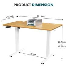 Sweetcrispy Electric Standing Desk, Height Adjustable Sit Stand Up Desk, Computer Workstation Rising Home Office Gaming Table With Memory Preset Splice Board - View 5