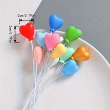 5 pièces de pendentifs de ballon en résine miniature, ballons de couleurs mélangées, accessoires de maison de jouet, parfaits pour les maisons de jouets miniatures, accessoires de photographie de modèle miniature - Multicolore - Voir 3