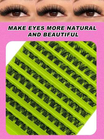 120片自然交叉假睫毛，DIY睫毛嫁接套装，自然轻盈，人造貂毛假睫毛，透明橡胶条假睫毛，适合初学者日常佩戴，也适用于万圣节、圣诞节、约会和派对等场合。