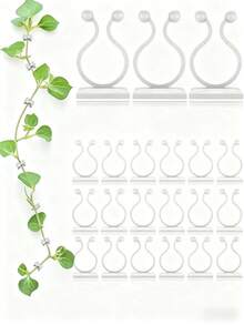 30 Stück Pflanzenwandclips für Kletterpflanzen, Wandclips, grünes Baum-Kletterwerkzeug, Rankhilfe-Klemme, grüner Kletterhaken, grüner Schnallring, rückstandsfreie grüne Pflanzenbefestigungsvorrichtung, selbstklebende Schnallen, Kabelbaumzubehör, geeignet für Innen- und Außenbereich, Blumentopfzubehör, Gartendekoration, Gartenwerkzeuge, Pflanzenständer Wanddekoration, Pflanzenstütze