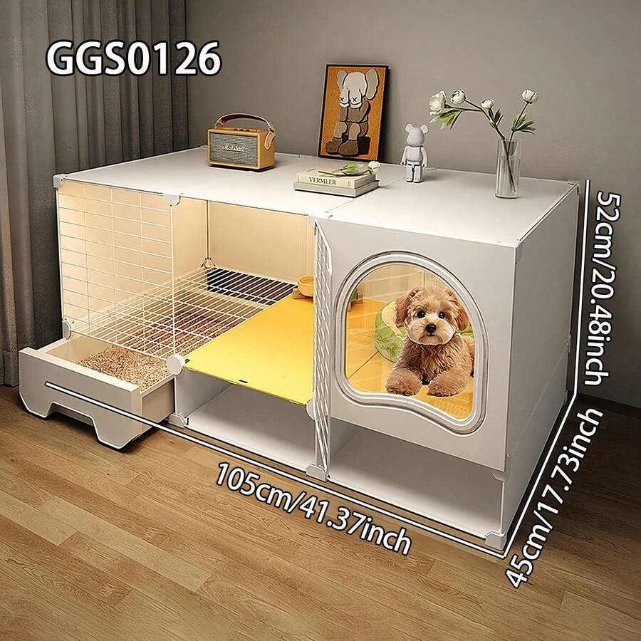 Luxury Indoor Pet House With Separate Bathroom For Small Dogs - Multicolor - View 1