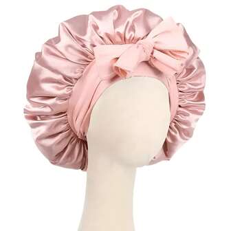 1pc Luxury Silk Satin Bonnet, Adjustable Comfortable Fit With Drawstring - Unisex Nighttime Hair Care, Comfortable Ruffle Design, Snug Fit, Hair Protection | Satin Bonnet | Smooth Satin