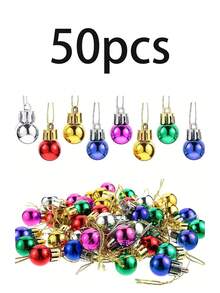 10/50 sztuk kolorowych bombek choinkowych, miniaturowe kolorowe bombki, trwałe plastikowe ozdoby wiszące na choinkę, kominek, wieniec, schody, prezenty, świąteczne przyjęcia i wystrój domu