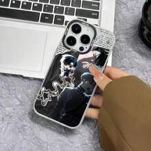1 pieza Funda de teléfono con diseño de alienígena de Ivan Till, con carcasa de color plateado con efecto láser IMD para iPhone 17, 16, 15, 14, 13, 12, 11, Air, Pro, Max, Plus - z4 - Ver 7