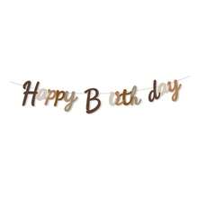 Retro Brown Happy Birthday Letter Pull Flag, Birthday Party Decoration Supplies - Brown - View 3