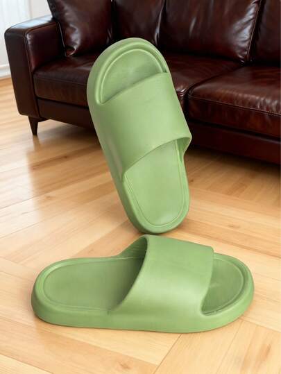 New Fashion Simple Personalized Unisex Slippers, Casual Daily Versatile. Thick Non-Slip Sole, Breathable Soft Comfortable. Made Of EVA Material, Designed For Bathroom, Anti-Bacterial Protection, Quick-Drying Durable. Super Shock-Absorbing Design, Suitable For Beach/Outdoor/Indoor Bedroom Bathroom Etc. [Suggest Choosing One Size Larger Than Usual For More Comfort]