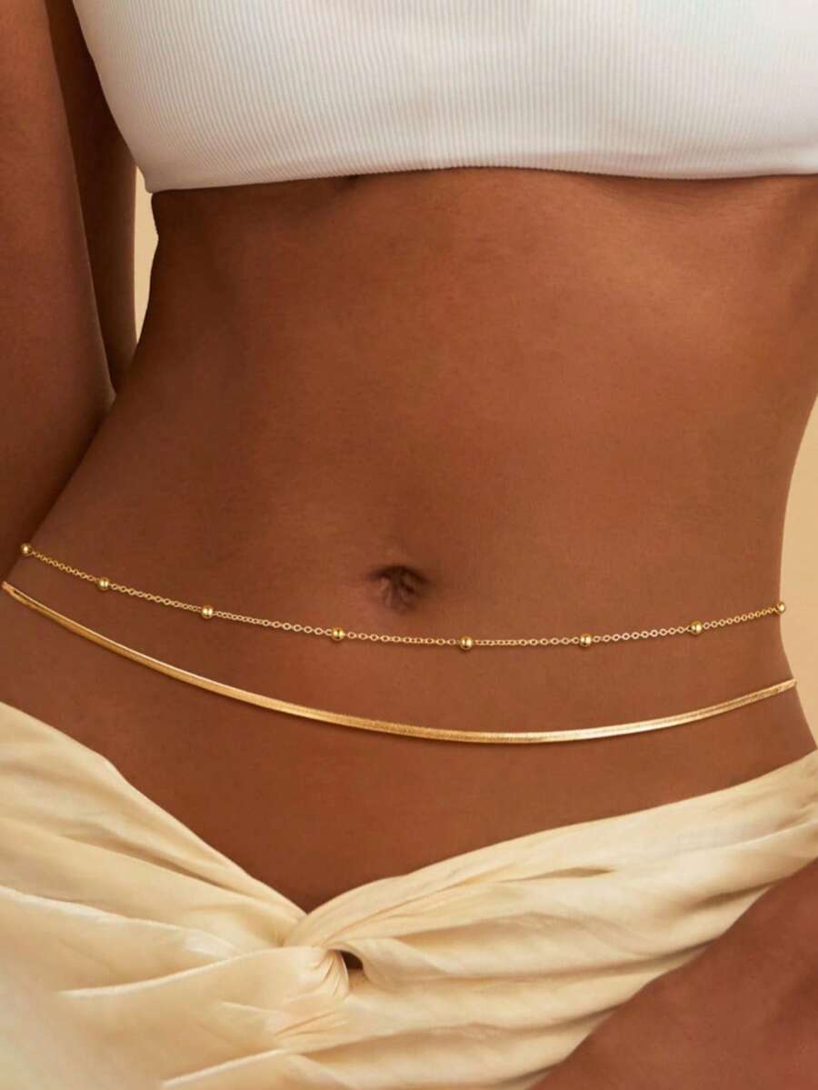 Bohemian Style Multi-Layer Sexy Bikini Set With Tassel, Waist Chain, Belly Button Jewelry, Suitable For Summer Beach, Vacation, Party, Women