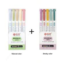 5-25色/盒 粉彩双头荧光笔套装，荧光笔，美术马克笔，可爱卡哇伊文具，适合记笔记 - 彩色 - 查看 20