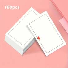 50/100张心形空白卡片，口袋卡，适用于婚礼、生日、周年纪念、节日、礼品标签、留言卡、钱包卡、名片、白色贺卡、教师节礼物、小型友情爱情卡、生日空白卡、书写卡、名片、商务感谢卡、心形小型商务卡、留言卡、趣味生日卡、生日快乐卡、婚礼卡、圣诞卡 - 彩色 - 查看 11