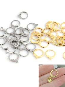 20 piezas de pendientes de aro francés de acero inoxidable, accesorios de montaje para hacer joyas DIY