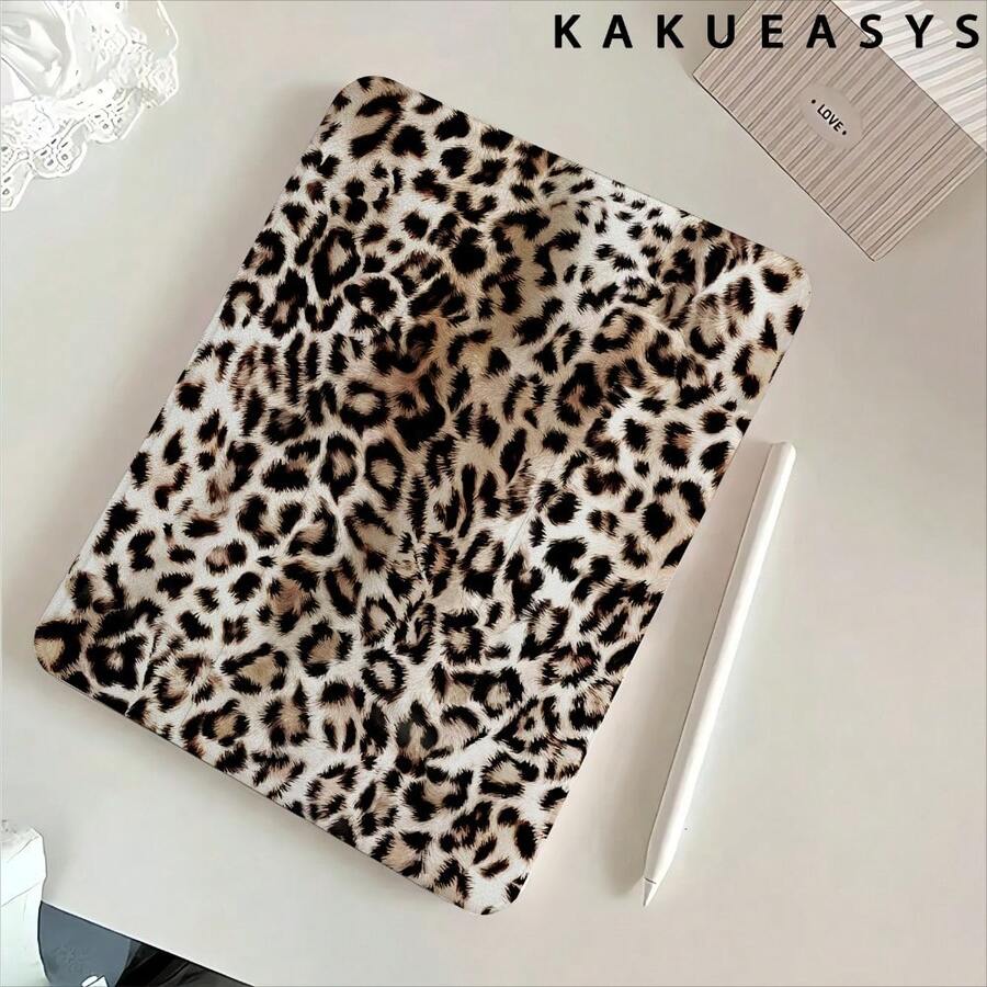 1 Sexy Leopard Print Tablet Case, Light And Thin Mixed Protective Case With Bracket, Automatic Sleep/Wake Function, Foldable, Suitable For IPad Mini4/Mini6/IPad 2017/2019/IPad Pro/20th Generation Full Screen Version/2024 Version/IPad Air5/10th Generation - màu đen - Xem 1