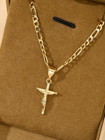 1 pieza Collar con colgante de cruz pequeña hipoalergénico y de moda, adecuado para regalos de Navidad/Acción de Gracias/Halloween/Día de la Madre/Día de San Valentín para parejas/amigos/creyentes, Primera Comunión Católica, uso diario y festivo