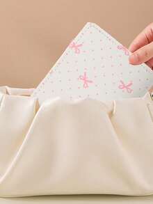 Portofel mic și proaspăt, cu triplă pliere, design de nișă, fundă roz, decorațiuni cu buline, portofel pliabil multifuncțional pentru monede, geantă pentru carduri de identitate, geantă pentru monede, mic și portabil, portabil, necesități zilnice, cadou perfect de sărbători, cadou de ziua de naștere, pentru cei dragi, membrii familiei, mame, prieteni, iubite, colegi de clasă, colegi, profesori (alb, negru)