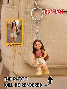 Customized 2D Character Art, Render 2D Personalized Figure Based On Uploaded Photo, Unique Keychain Gift For Family And Friends - As Shown - View 16