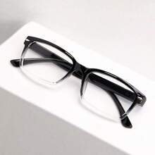 6副经典方形老花镜，铆钉眉框设计，时尚渐变色，超轻镜框佩戴舒适，适合休闲、日常、办公和阅读。 - 3黑白+3漸茶 - 查看 3