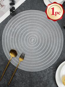 1/2/4/6pcs Gold Round Simple PVC Placemats, Washable, Easy To Clean, Wipe-Clean, Non-Slip, Holiday Wedding Party Dining Table Decor - Multicolor - View 14