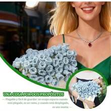 Manta de Ramo de Flores, Hecha A Mano con Ramo de Rosas de Ganchillo, Finished Product, Ideal para El Día de La Madre, Bodas, San Valentín, Decoración del Hogar(Blue 31.5inch) - Multicolor - Ver 5