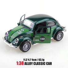 Modèle de voiture en alliage avec scarabée peint vintage, jouet de voiture classique rétro, ornement décoratif, petit cadeau, cadeau pour ami, passionné d'automobile, haute qualité - Multicolore - Voir 8