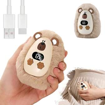 1200mAh uppladdningsbar handvärmare, trådlös USB-bärbar handvärmare med dubbel användning och digital temperaturdisplay, lämplig för utomhuscamping, jakt, julklapp, varma händer och fötter, återanvändbar, juldekoration, julval