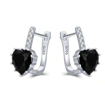 1 Stück 925 Sterling Silber elegante herzförmige Zirkonia Stein Damen Ohrringe, zarter Schmuck geeignet für den täglichen Gebrauch, Urlaub, Partytragen. Geschenk für Familie, Freunde, Weihnachten, Halloween, Valentinstag, Geburtstag