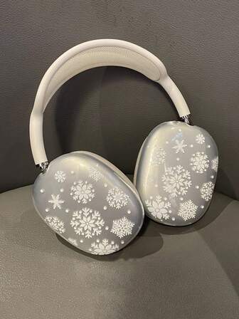 1pc Winter Snowflake Pattern Protective Case Compatible With Apple Max Bluetooth Headphones