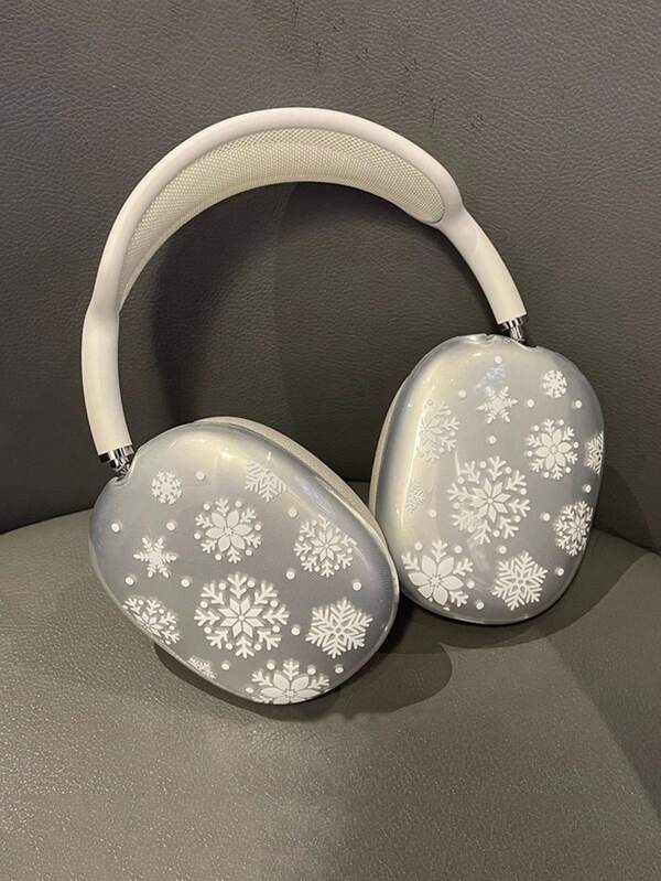 1pc Winter Snowflake Pattern Protective Case Compatible With Apple Max Bluetooth Headphones