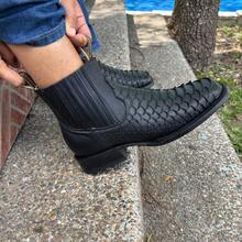 Men High-Top Leather Riding Boots - Black - View 10