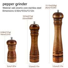 1个手动研磨器，适用于研磨黑白胡椒粒、辣椒片、芝麻、海盐，配木制香料罐，家用