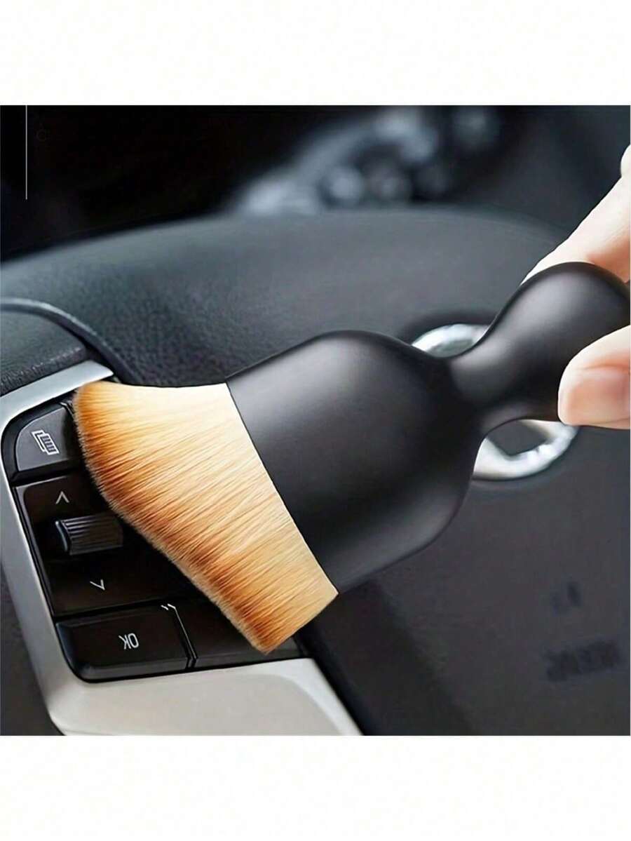 1Pc Car Interior Detail Cleaning Brush/Auto Dust Removal Brush - Solid Color, Soft Bristle Scratch-Free Detail, Durable Nylon Bristle Material, Deep Clean Panels/Vents/Leather/Interior Gaps Function, Practical Functional Style Car Interior Detail Cleaning Brush - For Car Care/Maintenance/Father's Day/Housewarming/New Year Gift Use