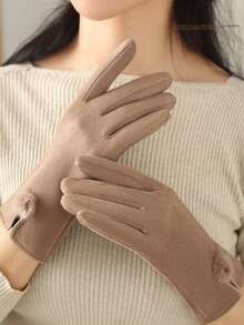 Mănuși de iarnă confortabile din piele întoarsă 1 buc pentru femei, piele întoarsă moale, mănuși calde, compatibile cu ecranul tactil, mănuși rezistente la vânt și pentru ciclism, articole versatile, cadouri excelente de iarnă pentru prietenele de sex feminin