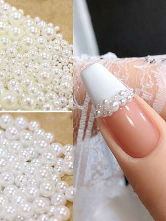 600/400/200 Pcs 2mm-4mmABS Faux Pearl Beads,Vibrant High-Gloss ABS Pearl Beads, No-Hole Round Beads For DIY Craft