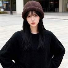 1pc, A Chunky Knit Woolly Hat Combining Style And Warmth. Ideal For Winter Warmth, Autumn Outdoor Wear, And As A Unisex Casual Headwear Accessory.