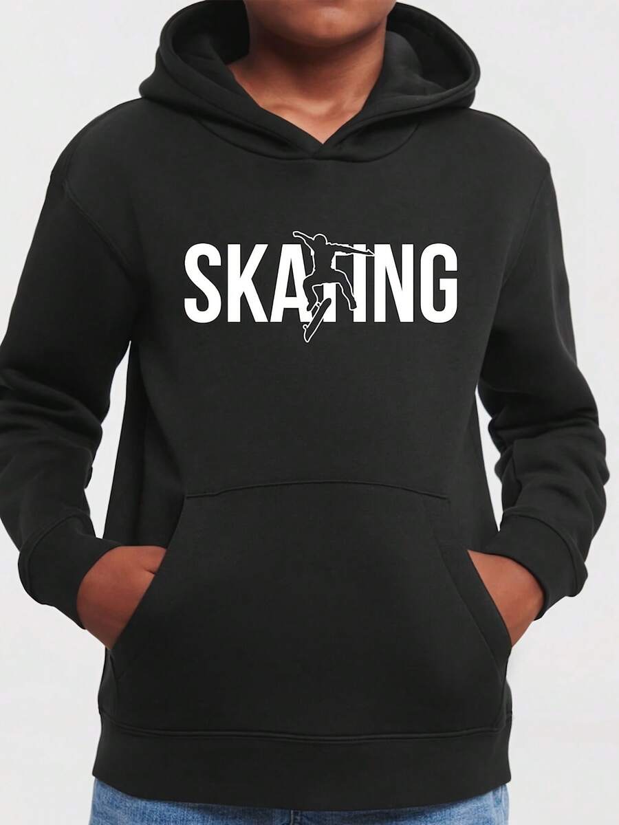 Skateboarder Typography Hoodie Uni Jumper Pullover Hoody Skating Stunt Top,Autumn/Winter Hoodie Autumn Set - 款式15 - 查看 1