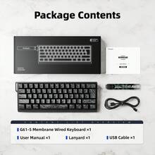 60% Gaming Keyboard, Numeric Keypad And Mouse Set. This Mini Gaming Keyboard Has 61 Keys And Features True RGB Backlighting. Detachable Type-C Cable, Suitable For PC Gamers, Typists, Travelers And Business Users. Portable And Compact, Making It An Ideal Choice For Christmas Gifts, New Year Gifts, Christmas Decorations, Children's Christmas Gifts, Family Gifts, And Year-End Gifts. - View 8