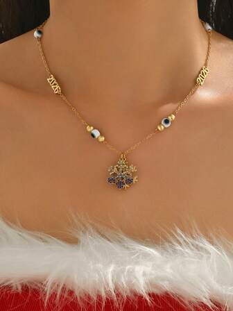 1pc Snowflake Design Elegant Fashion Necklace, Suitable For Party, Banquet, Daily Wear, Great Gift For Friends