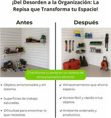 repisas Genérico Repisa de Alambre para Panel ranurado, Blanca - Negro - Ver 5