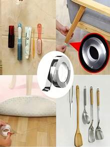 2mm Thick Waterproof & Weather-Resistant Double-Sided Tape (Length: 1m/3m/5m/10m) - Super Sticky, Reusable, Versatile, Ideal For Christmas Decorations, DIY Crafts And Household Use. 1m/3m/5m Invisible, Reusable, Waterproof Nano Double-Sided Tape. - Multicolor - View 6