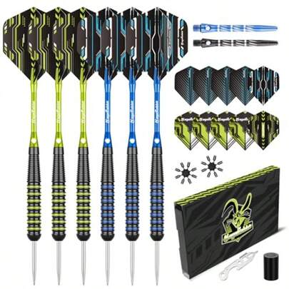 Darts Steel Tip Set Metal Tip Darts 20g 6 Pcs Metal Darts For Dartboard16pcs Dart Flights And 8pcs Dart Shaft And Darts Tools
