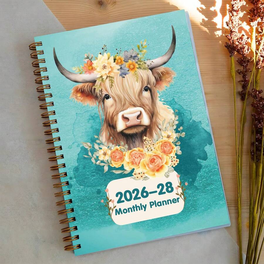 【热销推荐】高地牛 2026-2028 三年计划本：A5 螺旋装订记事本，包含月度计划、三年日历、密码管理器，高效的时间管理工具，适合学生、上班族、专业人士、创作者，是适合所有年龄段的实用生日、圣诞节、新年礼物！ - 彩色 - 查看 1