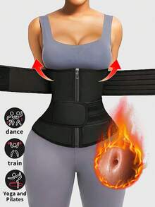 1pc Women's Sports Waist Trainer, Waist Cincher, Abdominal & Waist Shaper, Abdominal Support Belt, Waist Trimmer, Waist Trainer For Women, Sauna Waist Belt, Exercise Waist Belt, Abdominal Training Tool, Shapewear, Abdominal Training Waist Belt, Compression Waist Trainer, Women's Abdominal Control Belt, Yoga Running Waist Trainer, Gift For Friends