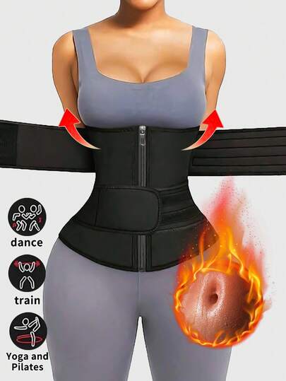 1pc Women's Sports Waist Trainer, Waist Cincher, Abdominal & Waist Shaper, Abdominal Support Belt, Waist Trimmer, Waist Trainer For Women, Sauna Waist Belt, Exercise Waist Belt, Abdominal Training Tool, Shapewear, Abdominal Training Waist Belt, Compression Waist Trainer, Women's Abdominal Control Belt, Yoga Running Waist Trainer, Gift For Friends